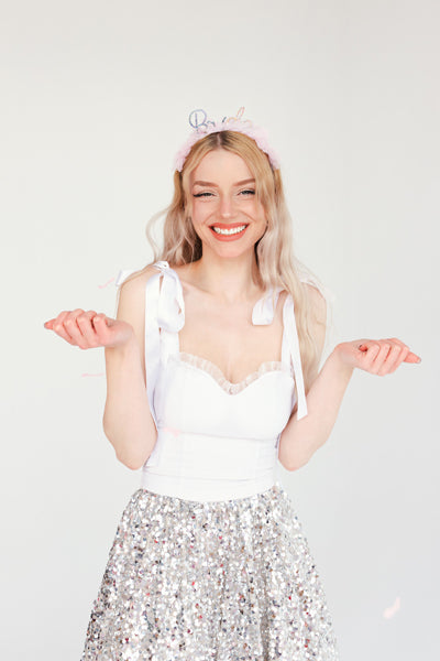 Party Deco - קשת ראש כלה with frill, 17.5 x 18 cm, mix - תמונה 3
