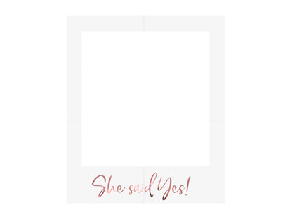 Party Deco - מסגרת סלפי She said yes, rose gold, 50x59.5cm