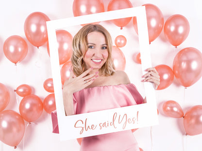 Party Deco - מסגרת סלפי She said yes, rose gold, 50x59.5cm - תמונה 2