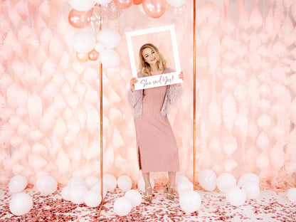 Party Deco - מסגרת סלפי She said yes, rose gold, 50x59.5cm - תמונה 3