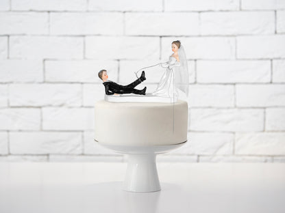 Party Deco - פסלון Newly- weds with a rope, 13cm - תמונה 2