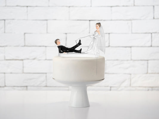 Party Deco - פסלון Newly- weds with a rope, 13cm - תמונה 2