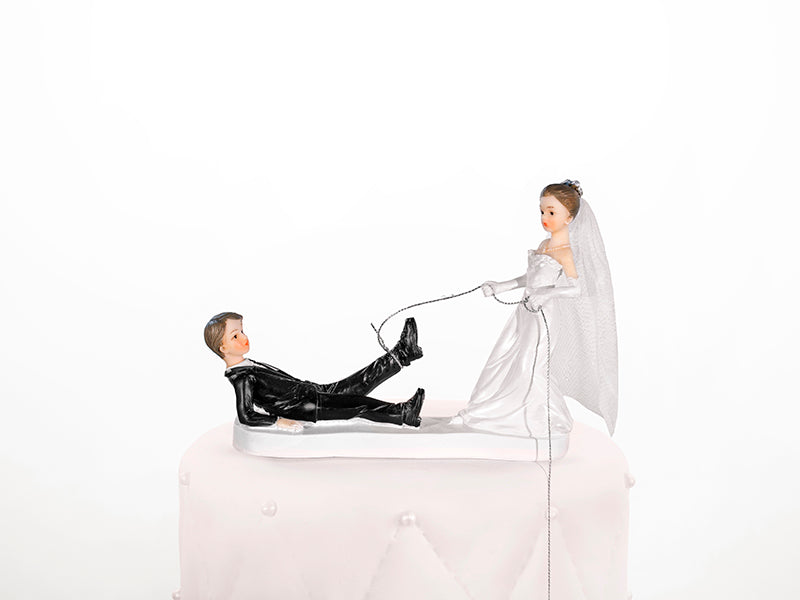 Party Deco - פסלון Newly- weds with a rope, 13cm - תמונה 3