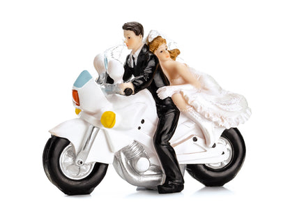 Party Deco - פסלון Newly- weds on a Motorcycle, 11.5cm