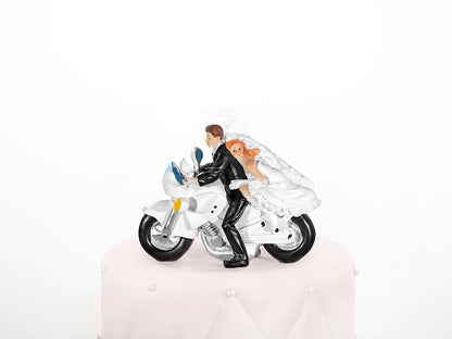 Party Deco - פסלון Newly- weds on a Motorcycle, 11.5cm - תמונה 3