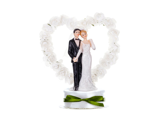 Party Deco - קישוט עוגה Newly-weds, white, 16cm
