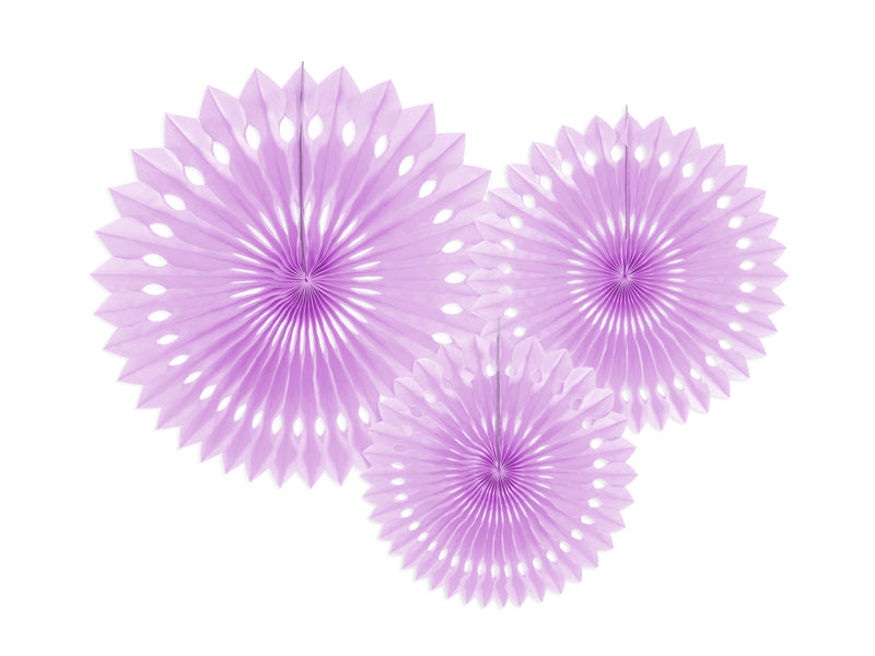Party Deco - Decorative Rosettes, Lavender, 20- 30cm: 1pkt/3pc.