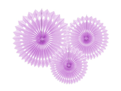 Party Deco - Decorative Rosettes, Lavender, 20- 30cm: 1pkt/3pc.