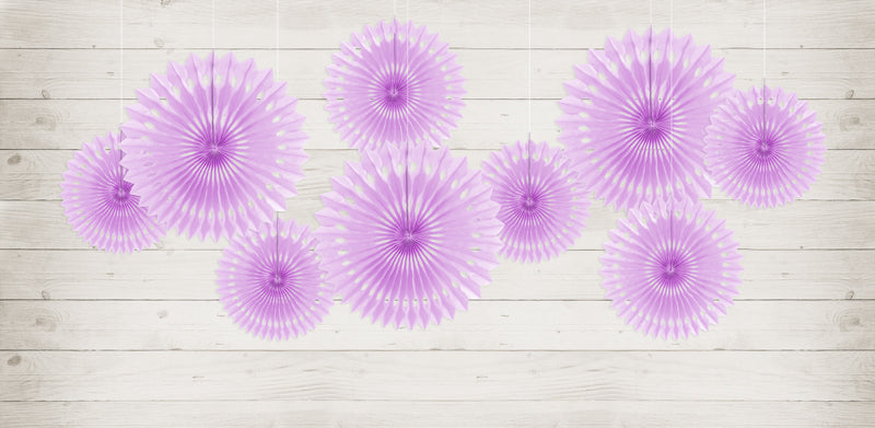 Party Deco - Decorative Rosettes, Lavender, 20- 30cm: 1pkt/3pc. - תמונה 3