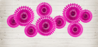 Party Deco - Decorative Rosettes, Dark Pink, 20-30cm: 1pkt/3pc. - תמונה 3