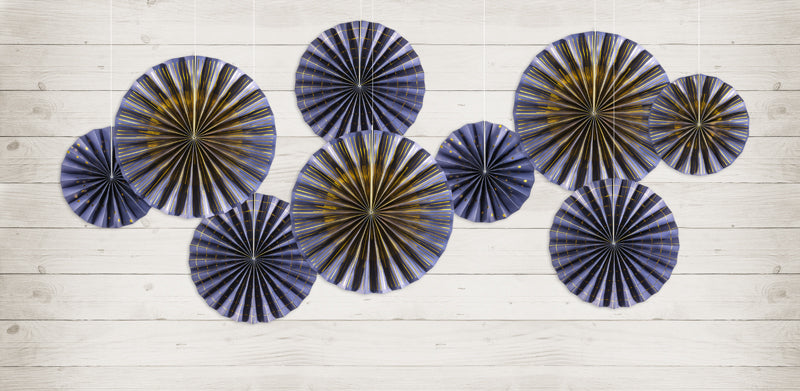 Party Deco - Decorative Rosettes, navy- blue: 1pkt/4pc. - תמונה 2