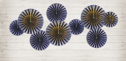 Party Deco - Decorative Rosettes, navy- blue: 1pkt/4pc. - תמונה 2