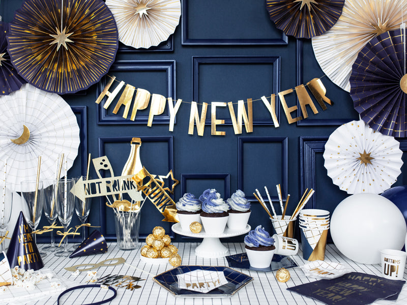Party Deco - Decorative Rosettes, navy- blue: 1pkt/4pc. - תמונה 6