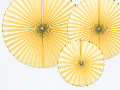 Party Deco - Decorative Rosettes Yummy, light yellow: 1pkt/3pc. - תמונה 2