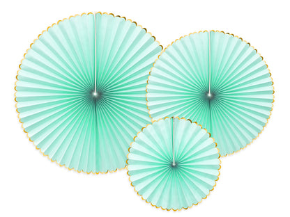 Party Deco - Decorative Rosettes Yummy, mint: 1pkt/3pc.
