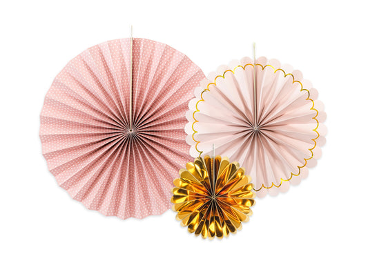 Party Deco - Decorative Rosettes, mix: 1pkt/3pc.