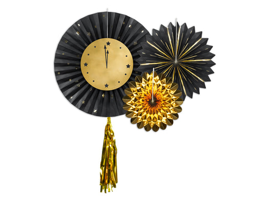 Party Deco - Decorative Rosettes Clock, mix, 26-43 cm
