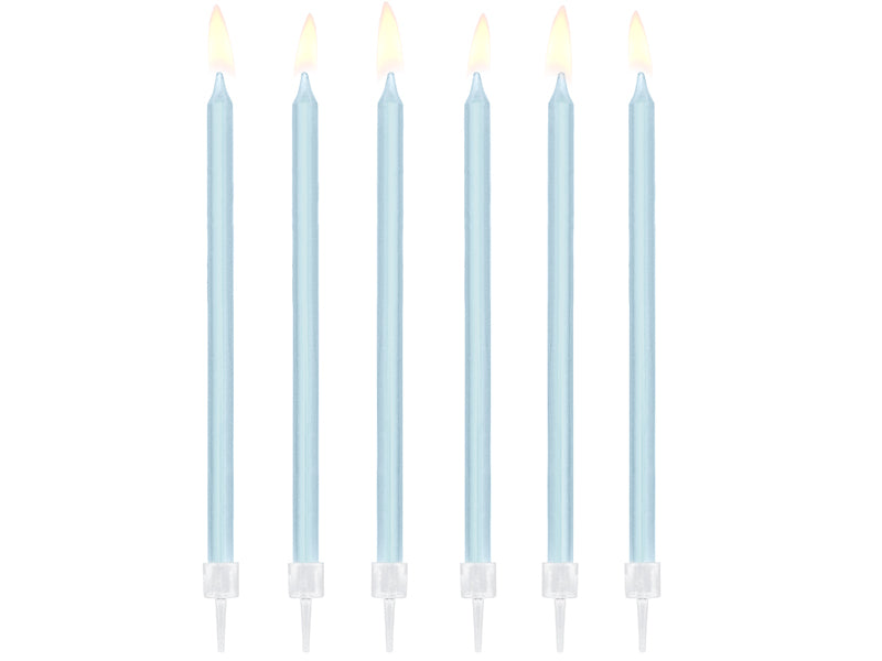 Party Deco - נרות יום הולדת light blue, 14cm: 1pkt/12pc.