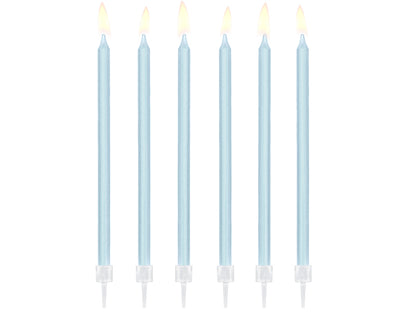 Party Deco - נרות יום הולדת light blue, 14cm: 1pkt/12pc.