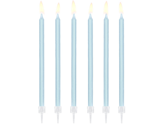 Party Deco - נרות יום הולדת light blue, 14cm: 1pkt/12pc.