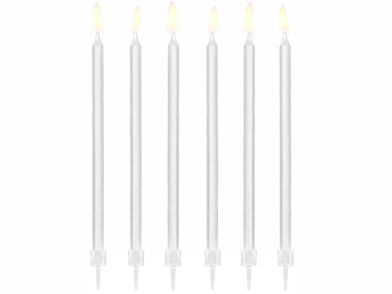 Party Deco - נרות יום הולדת white, 14cm: 1pkt/12pc.