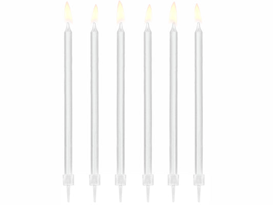 Party Deco - נרות יום הולדת white, 14cm: 1pkt/12pc.
