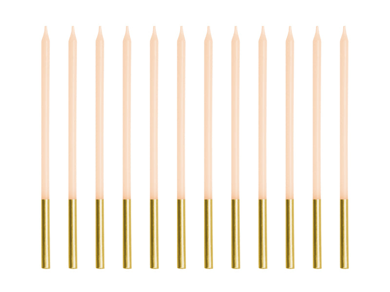 Party Deco - נרות יום הולדת beige, 14 cm: 1pkt/12pc.