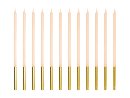 Party Deco - נרות יום הולדת beige, 14 cm: 1pkt/12pc.