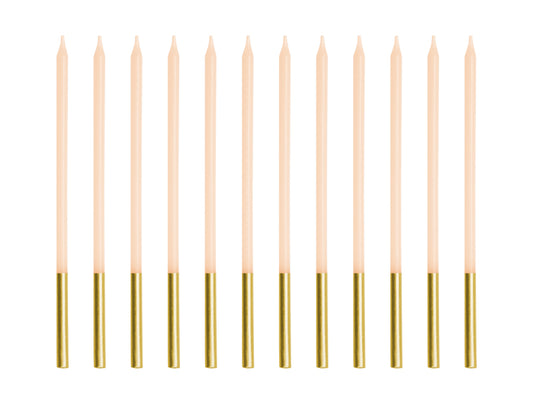 Party Deco - נרות יום הולדת beige, 14 cm: 1pkt/12pc.