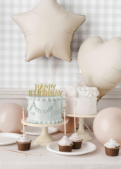 Party Deco - נרות יום הולדת beige, 14 cm: 1pkt/12pc. - תמונה 3