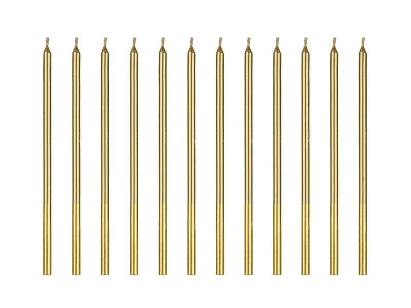 Party Deco - נרות יום הולדת gold, 14 cm: 1pkt/12pc.