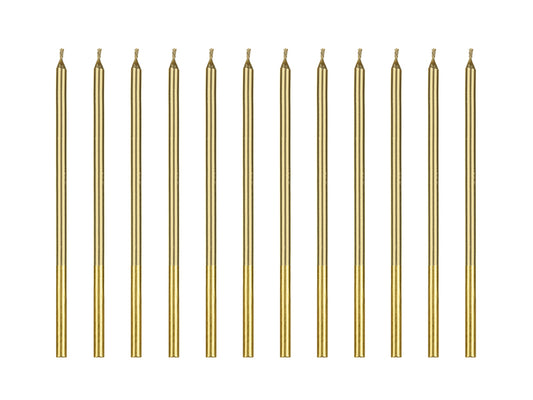 Party Deco - נרות יום הולדת gold, 14 cm: 1pkt/12pc.