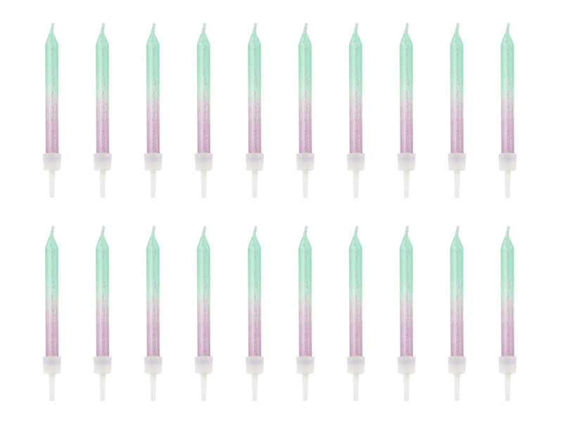 Party Deco - נרות יום הולדת ombre, 6cm: 1pkt/20pc.