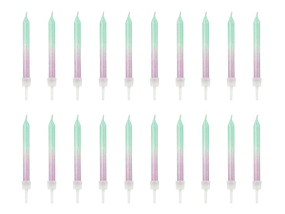 Party Deco - נרות יום הולדת ombre, 6cm: 1pkt/20pc.