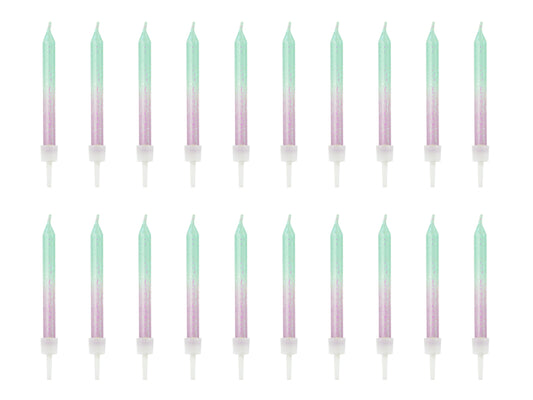 Party Deco - נרות יום הולדת ombre, 6cm: 1pkt/20pc.