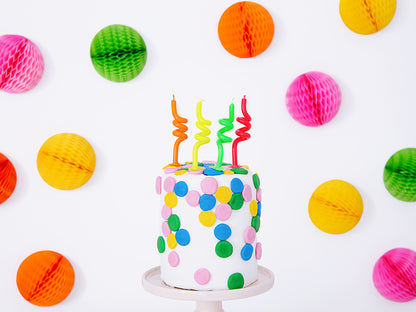Party Deco - נרות יום הולדת curl, mix, 8cm: 1pkt/4pc. - תמונה 2