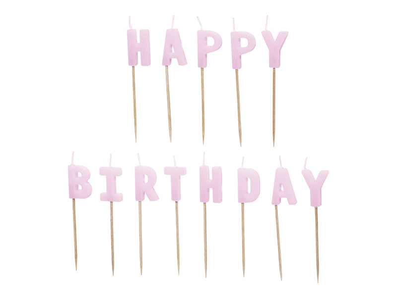 Party Deco - נרות יום הולדת Happy Birthday, 2.5 cm, violet: 1pkt/13pc.
