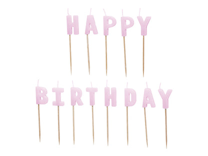 Party Deco - נרות יום הולדת Happy Birthday, 2.5 cm, violet: 1pkt/13pc.