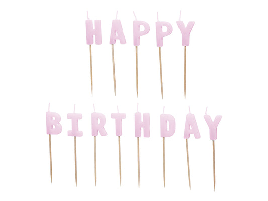 Party Deco - נרות יום הולדת Happy Birthday, 2.5 cm, violet: 1pkt/13pc.