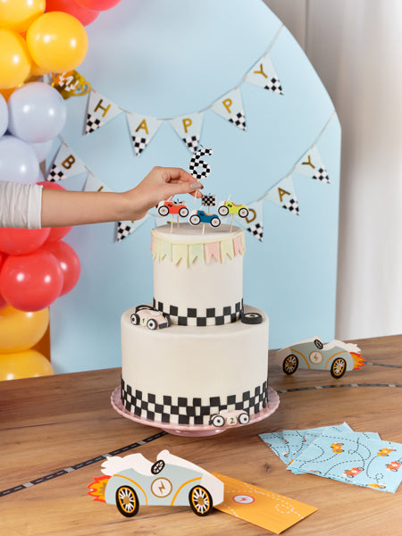 Party Deco - נרות יום הולדת Racing Cars, 2-3 cm, mix: 1pkt/5pc. - תמונה 3
