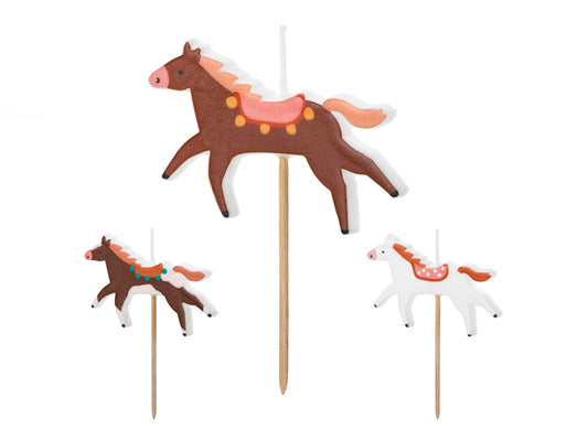 Party Deco - Horse נרות יום הולדת Assorted, 5.8 x 4 cm: 1pkt/3pc.