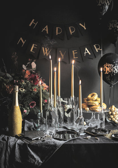 Party Deco - נרות ארוכים metallic, gold, 29cm: 1pkt/10pc. - תמונה 3