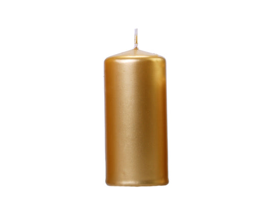 Party Deco - נר עמוד metallic, gold, 12 x 6cm