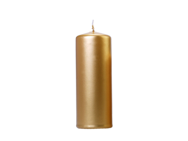 Party Deco - נר עמוד metallic, gold, 15 x 6cm