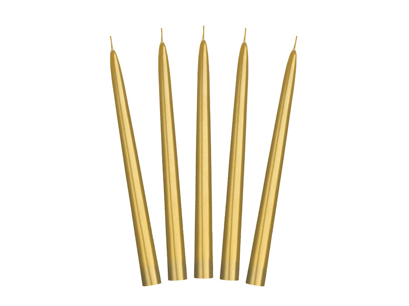 Party Deco - נרות ארוכים metallic, gold, 24cm