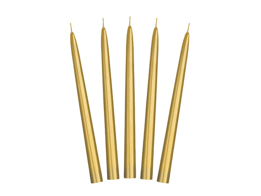 Party Deco - נרות ארוכים metallic, gold, 24cm