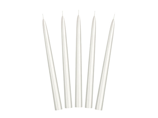 Party Deco - נרות ארוכים metallic, pearl, 24cm