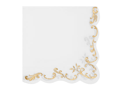 Party Deco - מפיות עם עיטור 33x33 cm, white: 1pkt/12pc.