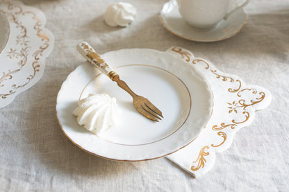 Party Deco - מפיות עם עיטור 33x33 cm, white: 1pkt/12pc. - תמונה 3