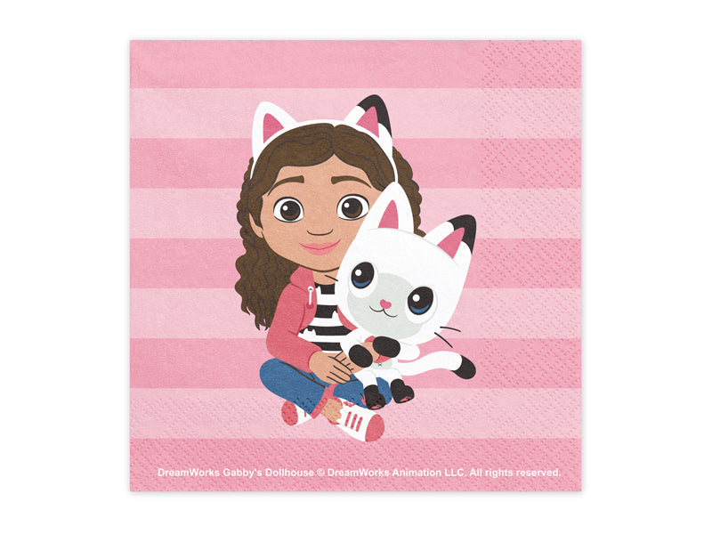 Party Deco - Napkins Gabby's Dollhouse, 33 x 33, mix: 1pkt/20pc.